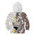Brown and White Hawaii Shark Tattoo Kid Hoodie Puakenikeni Lei Plumeria Polynesian Pattern - Polynesian Pride