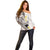 Brown and White Hawaii Shark Tattoo Off Shoulder Sweater Puakenikeni Lei Plumeria Polynesian Pattern - Polynesian Pride
