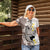 Brown and White Hawaii Shark Tattoo Women Polo Shirt Puakenikeni Lei Plumeria Polynesian Pattern - Polynesian Pride