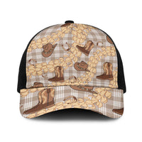 Khaki Palaka Hawaii Cowboy Baseball Net Cap Puakenikeni Lei Paniolo Papale Seamless Vibes - Polynesian Pride