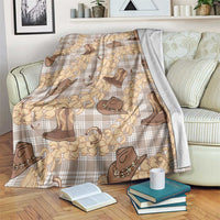 Khaki Palaka Hawaii Cowboy Blanket Puakenikeni Lei Paniolo Papale Seamless Vibes - Polynesian Pride