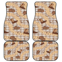 Khaki Palaka Hawaii Cowboy Car Mats Puakenikeni Lei Paniolo Papale Seamless Vibes - Polynesian Pride