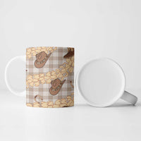 Khaki Palaka Hawaii Cowboy Ceramic Mug Puakenikeni Lei Paniolo Papale Seamless Vibes - Polynesian Pride