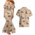 Khaki Palaka Hawaii Cowboy Couples Matching Mermaid Dress and Hawaiian Shirt Puakenikeni Lei Paniolo Papale Seamless Vibes - Polynesian Pride