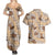 Khaki Palaka Hawaii Cowboy Couples Matching Summer Maxi Dress and Hawaiian Shirt Puakenikeni Lei Paniolo Papale Seamless Vibes - Polynesian Pride