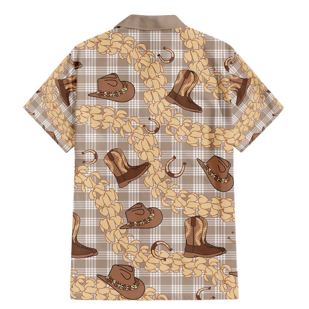 Khaki Palaka Hawaii Cowboy Family Matching Mermaid Dress and Hawaiian Shirt Puakenikeni Lei Paniolo Papale Seamless Vibes - Polynesian Pride