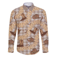 Khaki Palaka Hawaii Cowboy Family Matching Short Sleeve Bodycon Dress and Hawaiian Shirt Puakenikeni Lei Paniolo Papale Seamless Vibes - Polynesian Pride