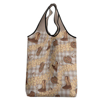 Khaki Palaka Hawaii Cowboy Grocery Bag Puakenikeni Lei Paniolo Papale Seamless Vibes - Polynesian Pride