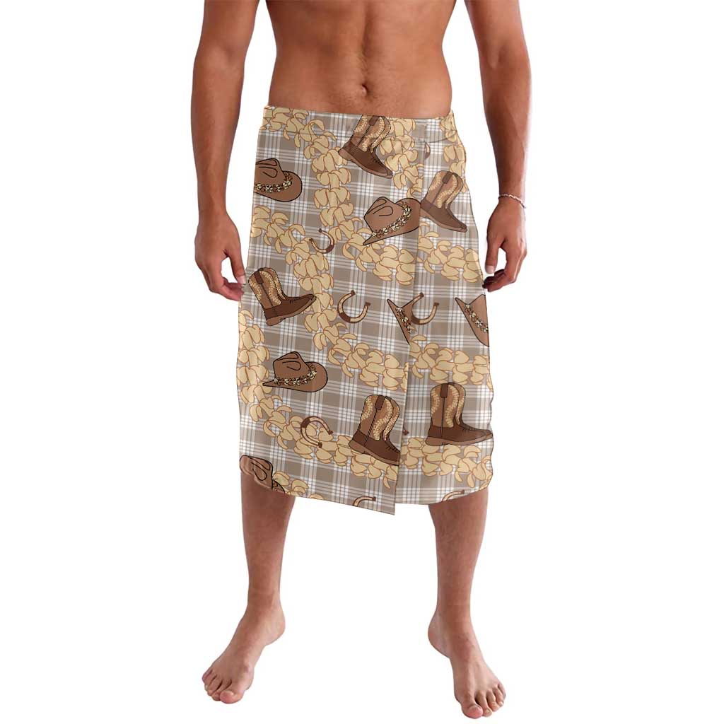 Khaki Palaka Hawaii Cowboy Lavalava Puakenikeni Lei Paniolo Papale Seamless Vibes - Polynesian Pride