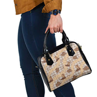 Khaki Palaka Hawaii Cowboy Shoulder Handbag Puakenikeni Lei Paniolo Papale Seamless Vibes LT14 - Polynesian Pride