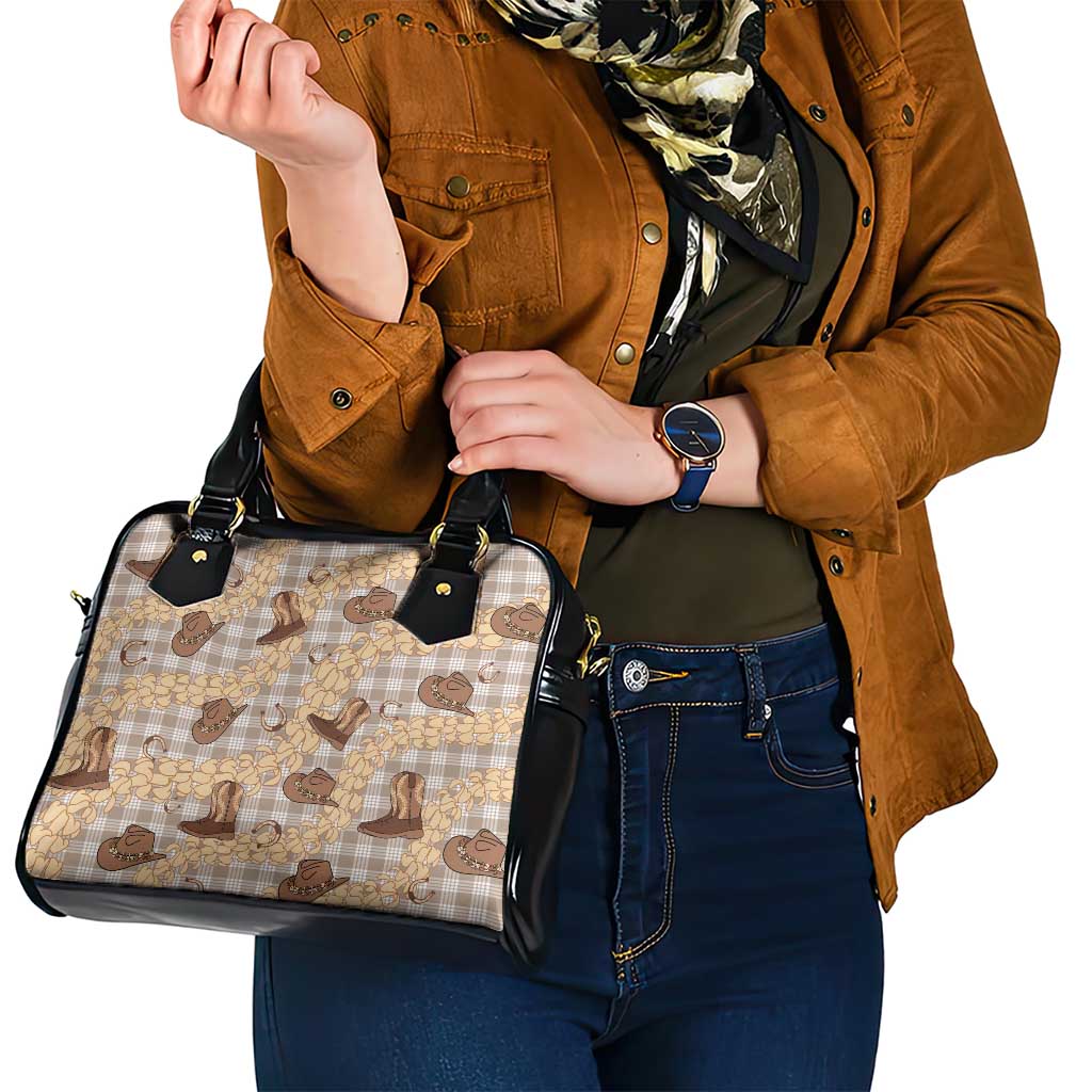 Khaki Palaka Hawaii Cowboy Shoulder Handbag Puakenikeni Lei Paniolo Papale Seamless Vibes LT14 - Polynesian Pride