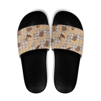 Khaki Palaka Hawaii Cowboy Slide Sandals Puakenikeni Lei Paniolo Papale Seamless Vibes LT14 Khaki - Polynesian Pride