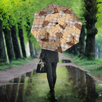 Khaki Palaka Hawaii Cowboy Umbrella Puakenikeni Lei Paniolo Papale Seamless Vibes - Polynesian Pride