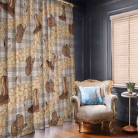 Khaki Palaka Hawaii Cowboy Window Curtain Puakenikeni Lei Paniolo Papale Seamless Vibes LT14 - Polynesian Pride