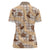 Khaki Palaka Hawaii Cowboy Women Polo Shirt Puakenikeni Lei Paniolo Papale Seamless Vibes - Polynesian Pride