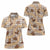 Khaki Palaka Hawaii Cowboy Women Polo Shirt Puakenikeni Lei Paniolo Papale Seamless Vibes - Polynesian Pride