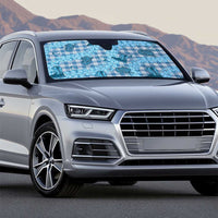 Cyan Palaka Hawaii Cowboy Auto Sun Shade Puakenikeni Lei Paniolo Papale Seamless Vibes - Polynesian Pride