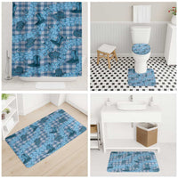 Cyan Palaka Hawaii Cowboy Bathroom Set Puakenikeni Lei Paniolo Papale Seamless Vibes - Polynesian Pride