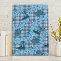 Cyan Palaka Hawaii Cowboy Canvas Wall Art Puakenikeni Lei Paniolo Papale Seamless Vibes - Polynesian Pride