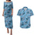 Cyan Palaka Hawaii Cowboy Couples Matching Puletasi and Hawaiian Shirt Puakenikeni Lei Paniolo Papale Seamless Vibes - Polynesian Pride