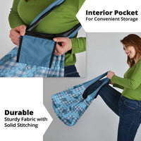 Cyan Palaka Hawaii Cowboy Grocery Bag Puakenikeni Lei Paniolo Papale Seamless Vibes - Polynesian Pride