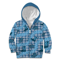 Cyan Palaka Hawaii Cowboy Kid Hoodie Puakenikeni Lei Paniolo Papale Seamless Vibes - Polynesian Pride