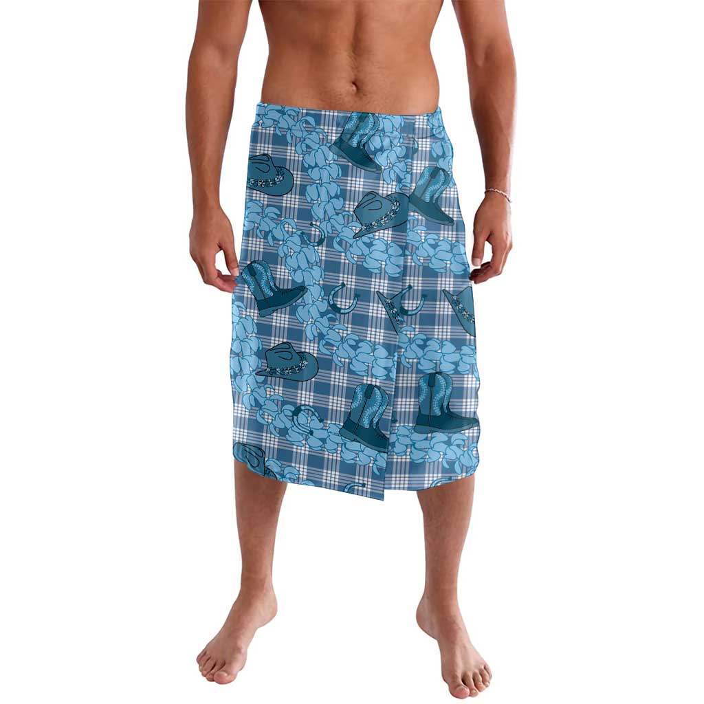 Cyan Palaka Hawaii Cowboy Lavalava Puakenikeni Lei Paniolo Papale Seamless Vibes - Polynesian Pride