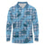 Cyan Palaka Hawaii Cowboy Long Sleeve Polo Shirt Puakenikeni Lei Paniolo Papale Seamless Vibes - Polynesian Pride
