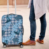 Cyan Palaka Hawaii Cowboy Luggage Cover Puakenikeni Lei Paniolo Papale Seamless Vibes - Polynesian Pride