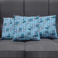 Cyan Palaka Hawaii Cowboy Pillow Cover Puakenikeni Lei Paniolo Papale Seamless Vibes LT14 - Polynesian Pride