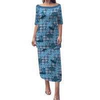 Cyan Palaka Hawaii Cowboy Puletasi Puakenikeni Lei Paniolo Papale Seamless Vibes - Polynesian Pride