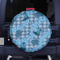 Cyan Palaka Hawaii Cowboy Spare Tire Cover Puakenikeni Lei Paniolo Papale Seamless Vibes - Polynesian Pride