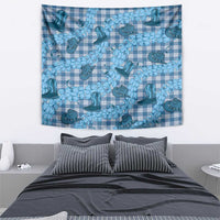 Cyan Palaka Hawaii Cowboy Tapestry Puakenikeni Lei Paniolo Papale Seamless Vibes LT14 - Polynesian Pride