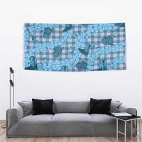 Cyan Palaka Hawaii Cowboy Tapestry Puakenikeni Lei Paniolo Papale Seamless Vibes LT14 - Polynesian Pride