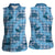 Cyan Palaka Hawaii Cowboy Women Sleeveless Polo Shirt Puakenikeni Lei Paniolo Papale Seamless Vibes - Polynesian Pride