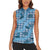 Cyan Palaka Hawaii Cowboy Women Sleeveless Polo Shirt Puakenikeni Lei Paniolo Papale Seamless Vibes - Polynesian Pride