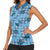 Cyan Palaka Hawaii Cowboy Women Sleeveless Polo Shirt Puakenikeni Lei Paniolo Papale Seamless Vibes - Polynesian Pride