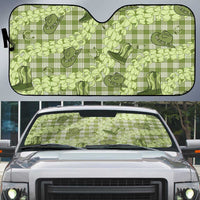 Lime Palaka Hawaii Cowboy Auto Sun Shade Puakenikeni Lei Paniolo Papale Seamless Vibes - Polynesian Pride