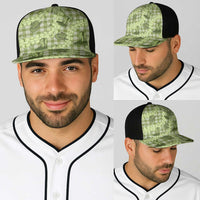 Lime Palaka Hawaii Cowboy Baseball Net Cap Puakenikeni Lei Paniolo Papale Seamless Vibes - Polynesian Pride