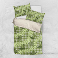 Lime Palaka Hawaii Cowboy Bedding Set Puakenikeni Lei Paniolo Papale Seamless Vibes - Polynesian Pride