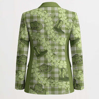 Lime Palaka Hawaii Cowboy Blazer Puakenikeni Lei Paniolo Papale Seamless Vibes - Polynesian Pride