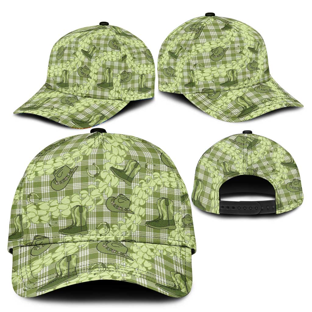 Lime Palaka Hawaii Cowboy Classic Cap Puakenikeni Lei Paniolo Papale Seamless Vibes - Polynesian Pride