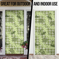 Lime Palaka Hawaii Cowboy Door Cover Puakenikeni Lei Paniolo Papale Seamless Vibes - Polynesian Pride