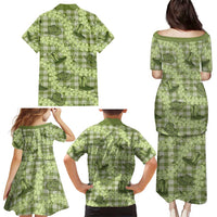 Lime Palaka Hawaii Cowboy Family Matching Puletasi and Hawaiian Shirt Puakenikeni Lei Paniolo Papale Seamless Vibes LT14 - Polynesian Pride