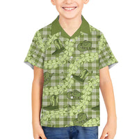 Lime Palaka Hawaii Cowboy Family Matching Puletasi and Hawaiian Shirt Puakenikeni Lei Paniolo Papale Seamless Vibes LT14 Son's Shirt Lime - Polynesian Pride