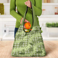 Lime Palaka Hawaii Cowboy Grocery Bag Puakenikeni Lei Paniolo Papale Seamless Vibes - Polynesian Pride