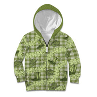 Lime Palaka Hawaii Cowboy Kid Hoodie Puakenikeni Lei Paniolo Papale Seamless Vibes - Polynesian Pride