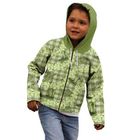 Lime Palaka Hawaii Cowboy Kid Hoodie Puakenikeni Lei Paniolo Papale Seamless Vibes - Polynesian Pride