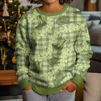Lime Palaka Hawaii Cowboy Kid Ugly Christmas Sweater Puakenikeni Lei Paniolo Papale Seamless Vibes - Polynesian Pride