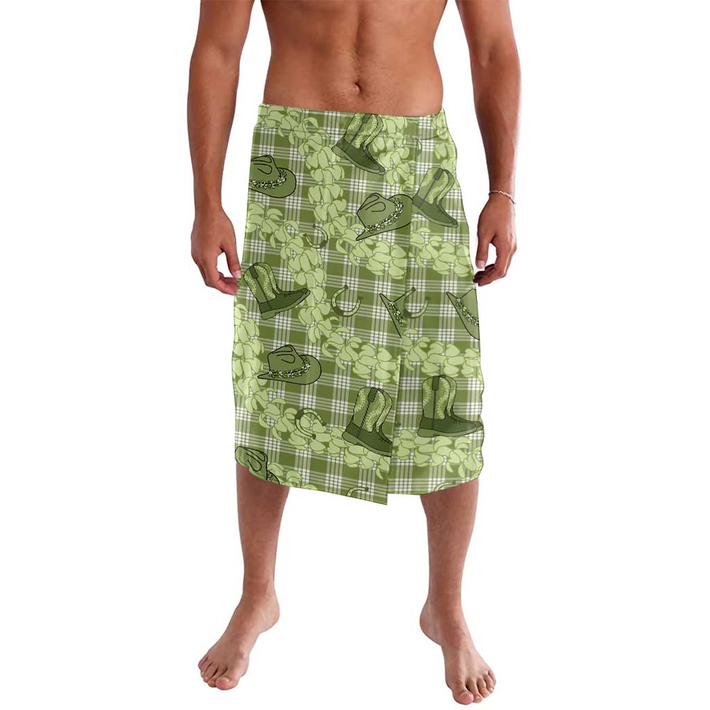 Lime Palaka Hawaii Cowboy Lavalava Puakenikeni Lei Paniolo Papale Seamless Vibes - Polynesian Pride